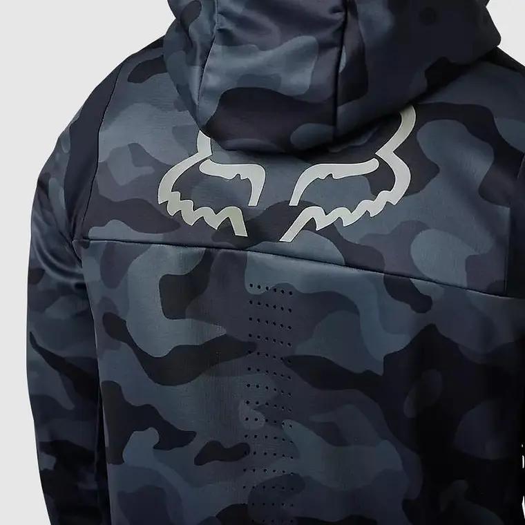 Chaqueta Moto Defend Drive Windbloc® Zip Negro Camo Fox 4