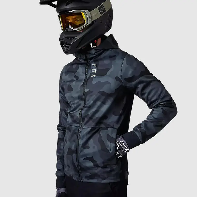 Chaqueta Moto Defend Drive Windbloc® Zip Negro Camo Fox 5
