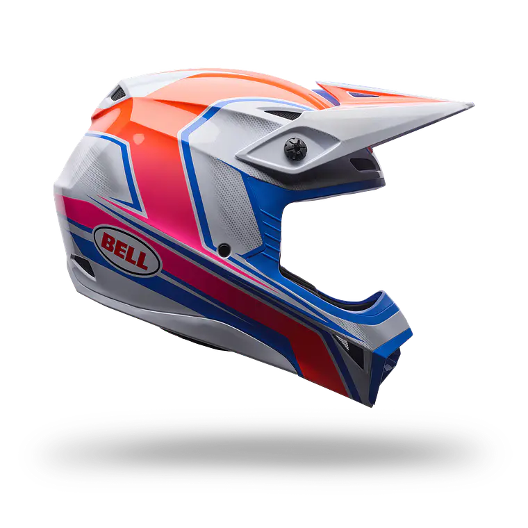 Casco Moto Mx-10 Mips Speedway Blanco/Azul Bell 1