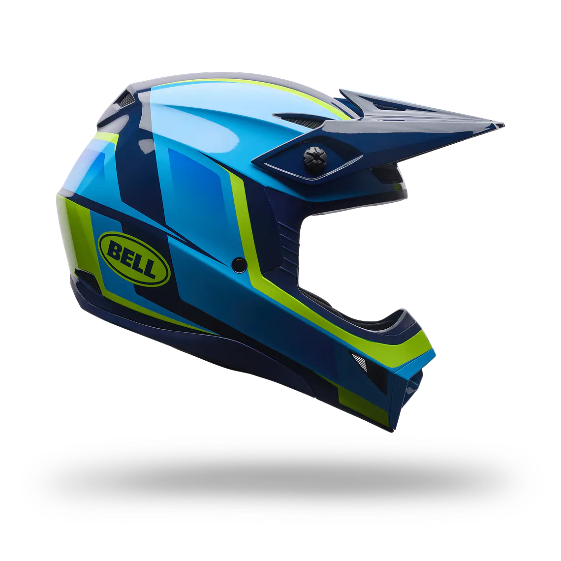 Casco Moto Mx-10 Mips Spiral Azul Vapor Bell 1