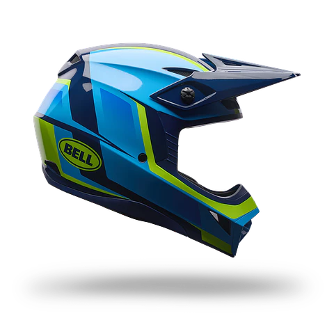 Casco Moto Mx-10 Mips Spiral Azul Vapor Bell