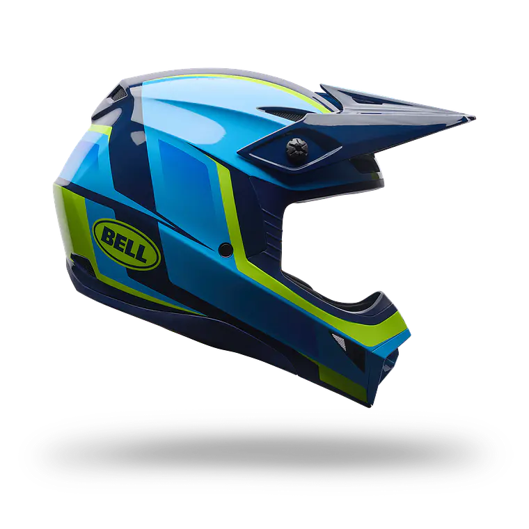 Casco Moto Mx-10 Mips Spiral Azul Vapor Bell 1
