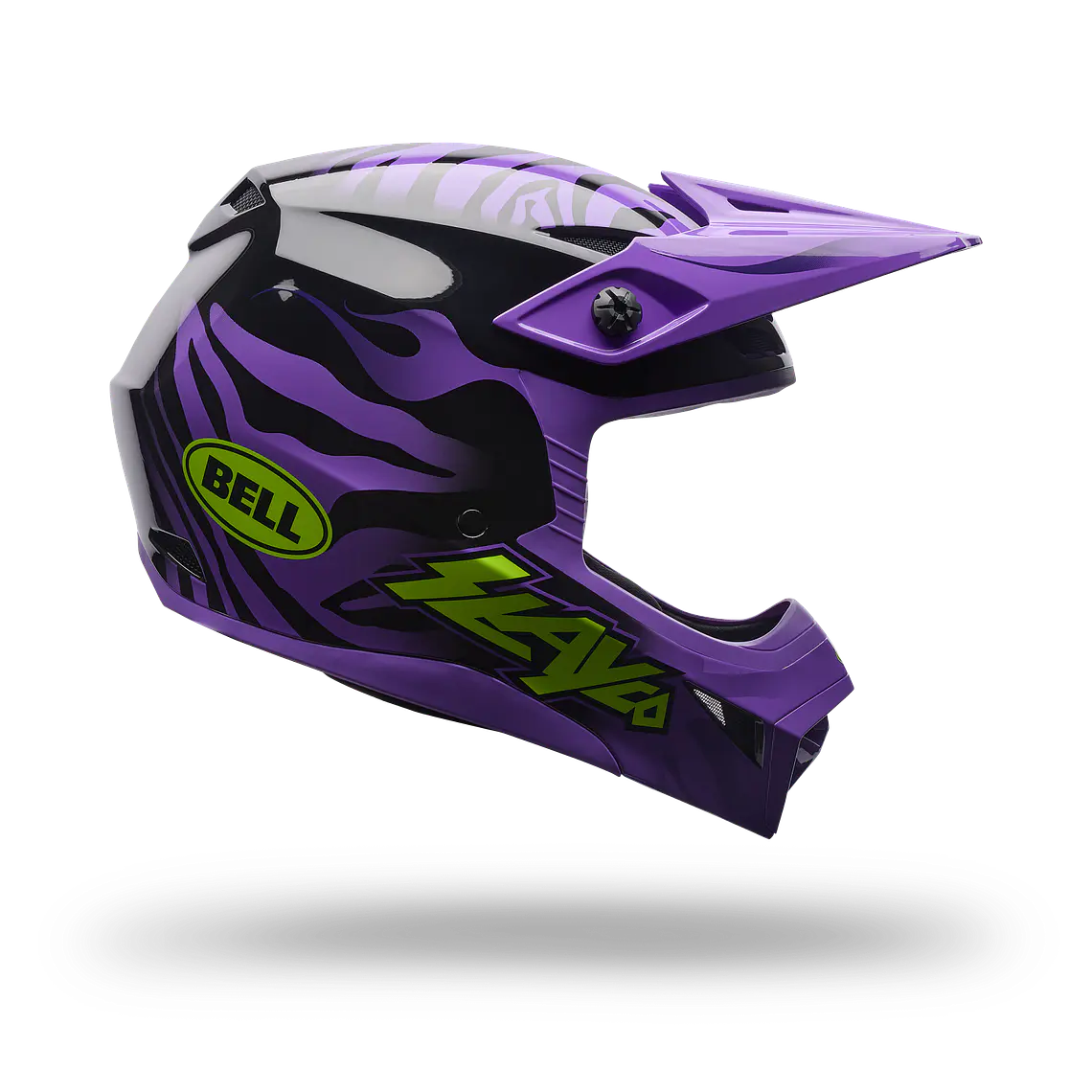 Casco Moto Niño Mx-10 Mips Amber Negro/Morado Bell 1