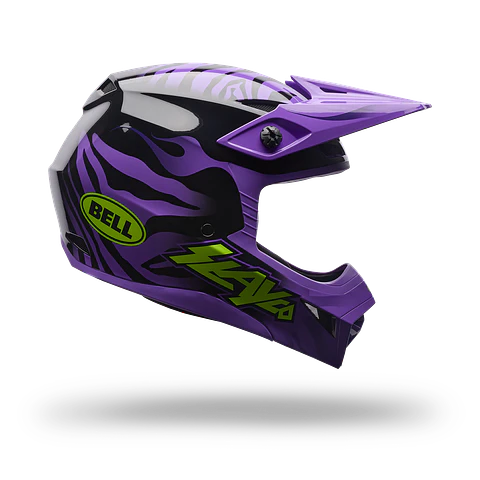 Casco Moto Niño Mx-10 Mips Amber Negro/Morado Bell