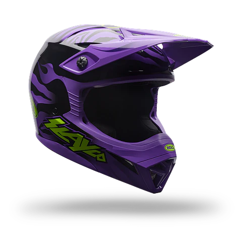 Casco Moto Niño Mx-10 Mips Amber Negro/Morado Bell
