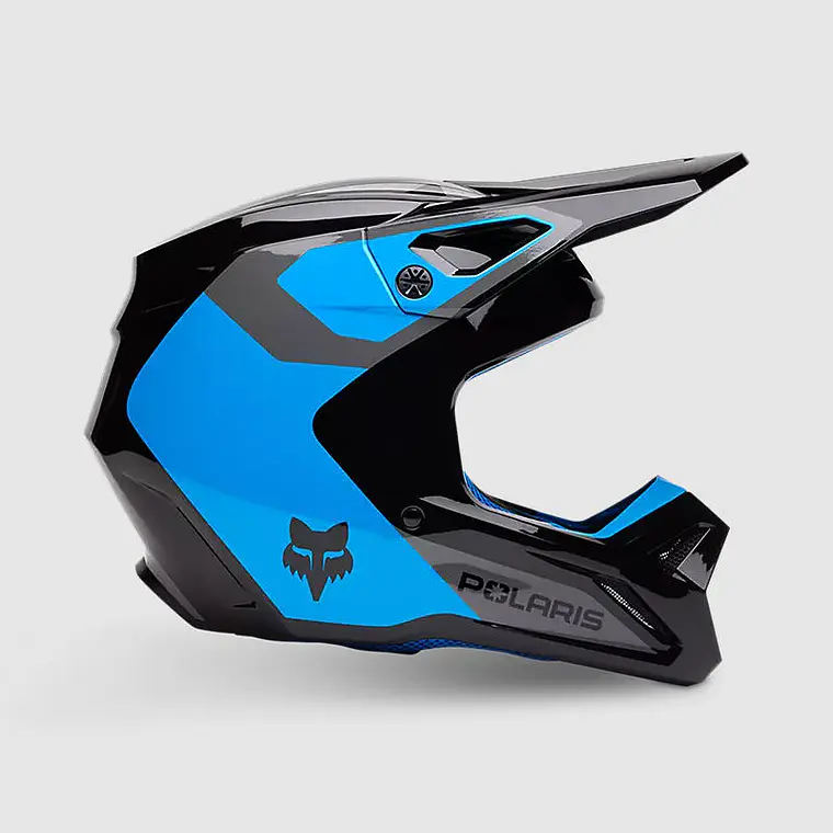 Casco Moto V1 Polaris Negro/Azul Fox 1