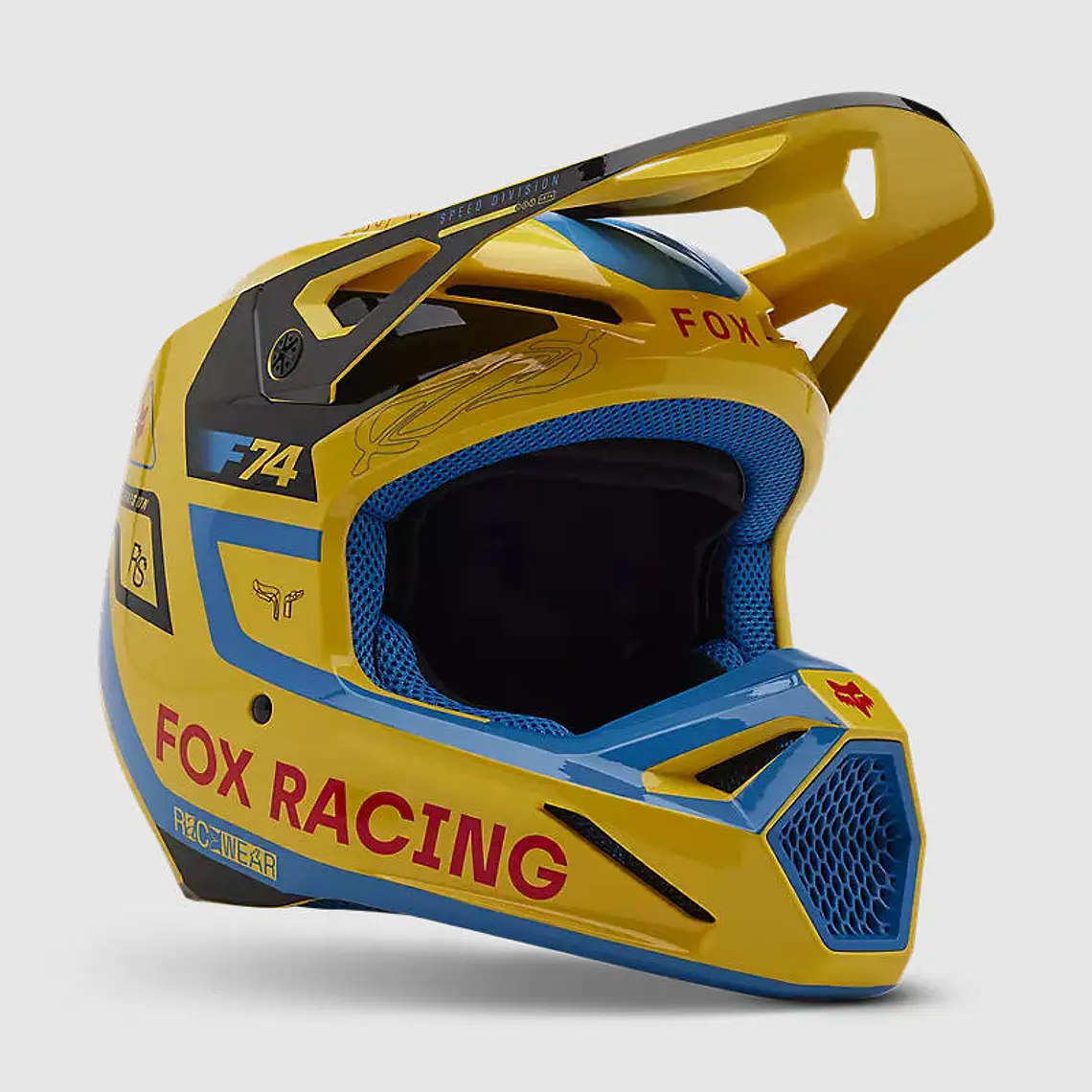 Casco Moto V1 Race Spec Amarillo Fox 1