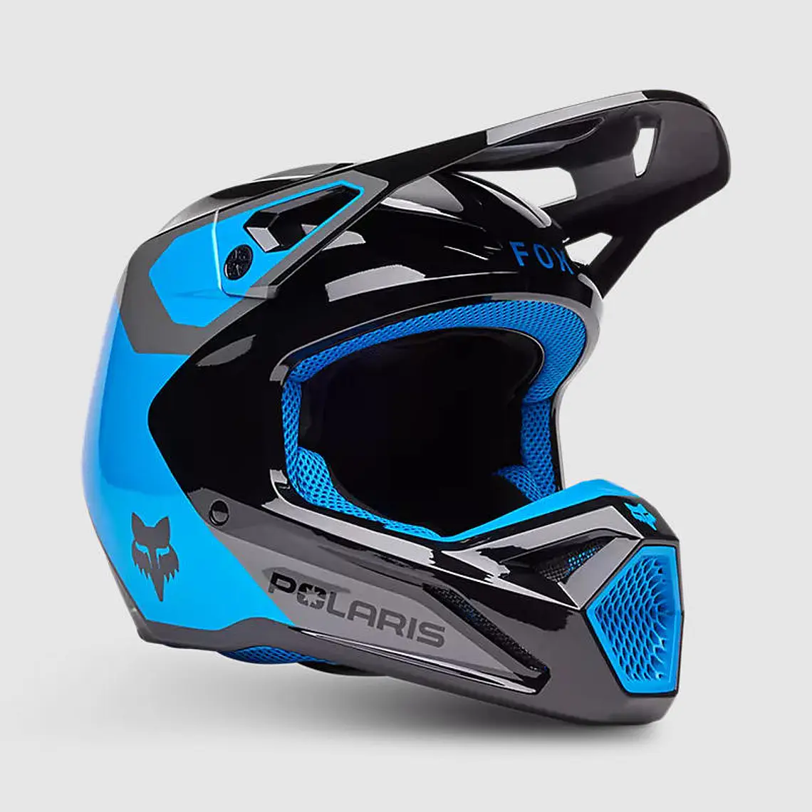 Casco Moto V1 Polaris Negro/Azul Fox 2