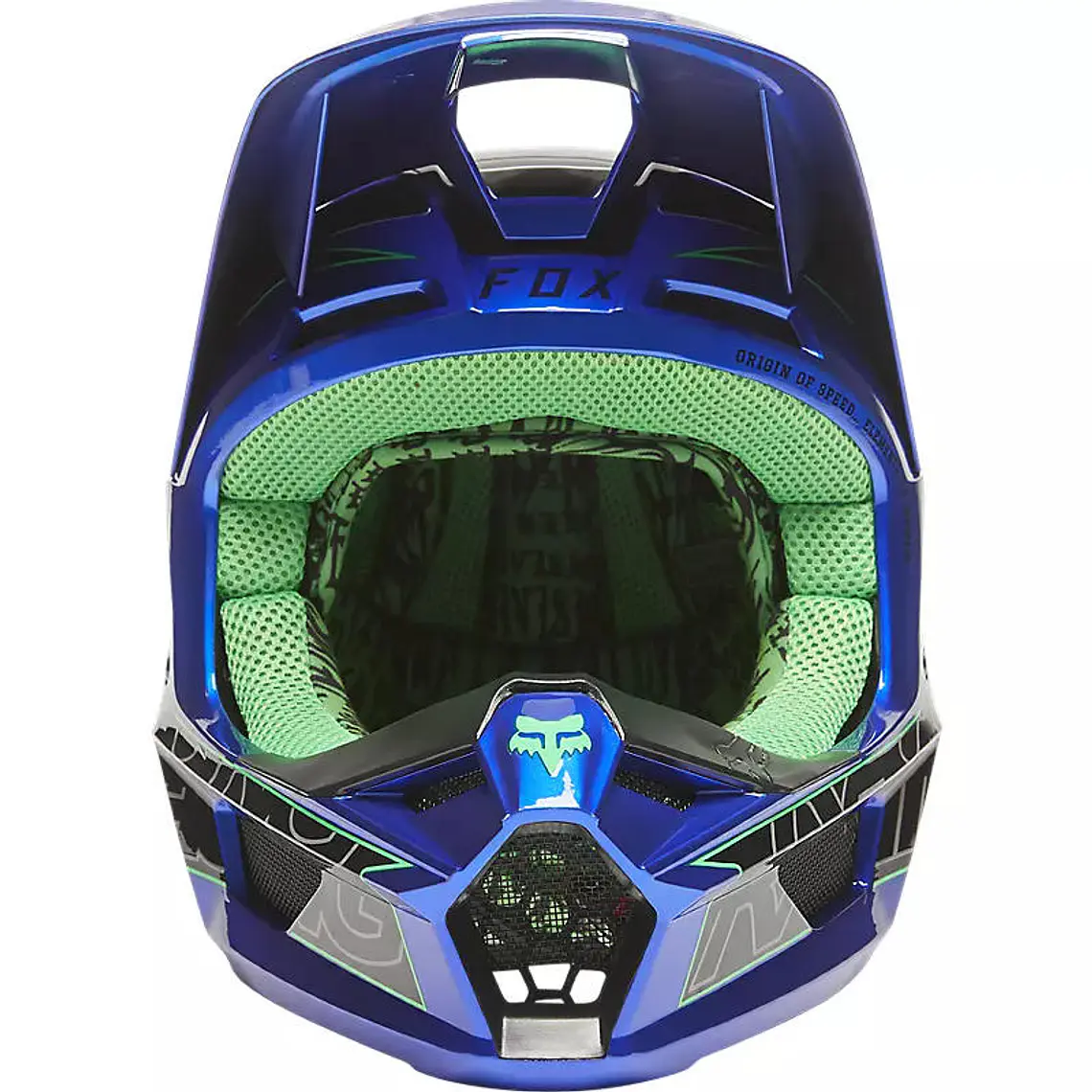 Casco Moto V1 Peril Azul Fox 4