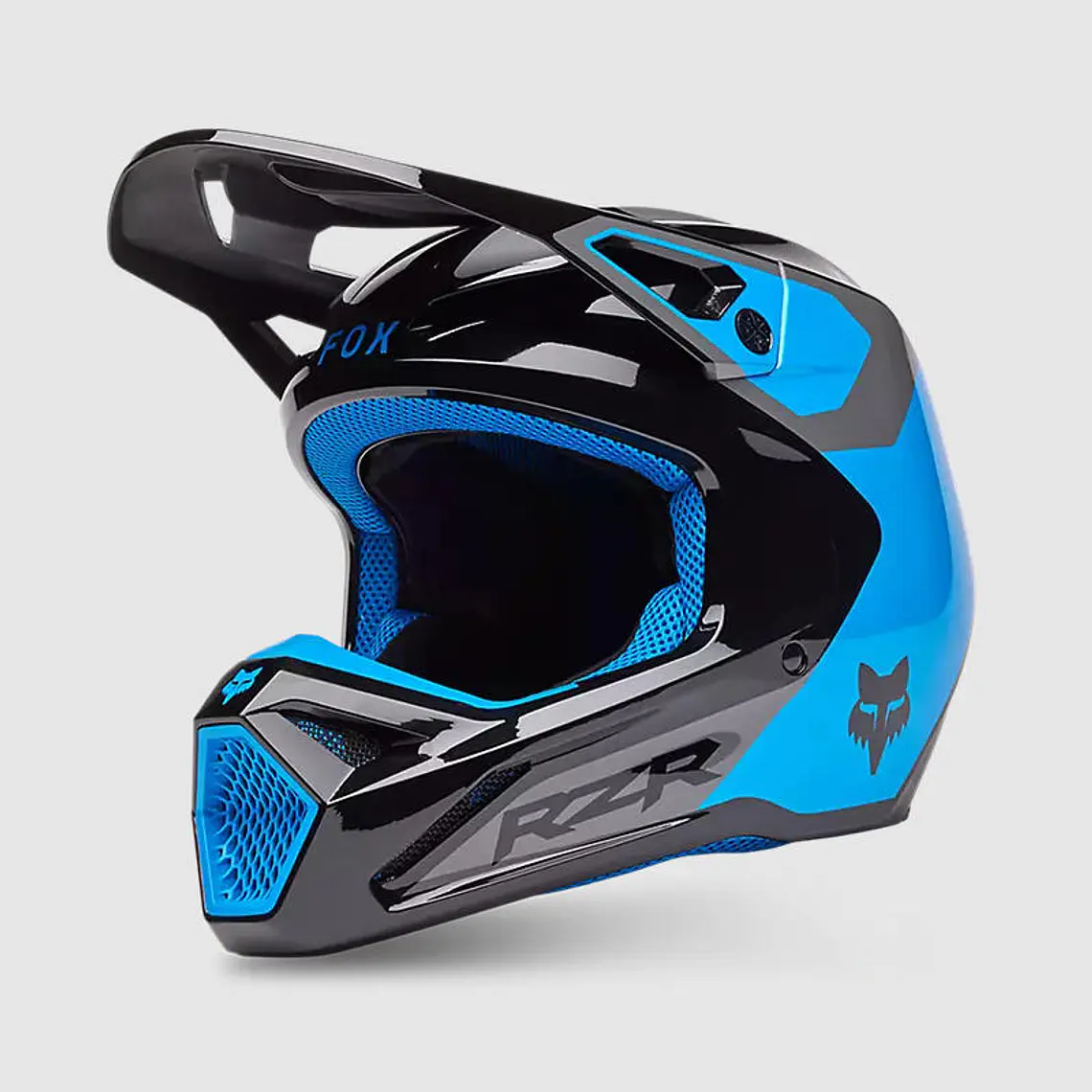 Casco Moto V1 Polaris Negro/Azul Fox 4