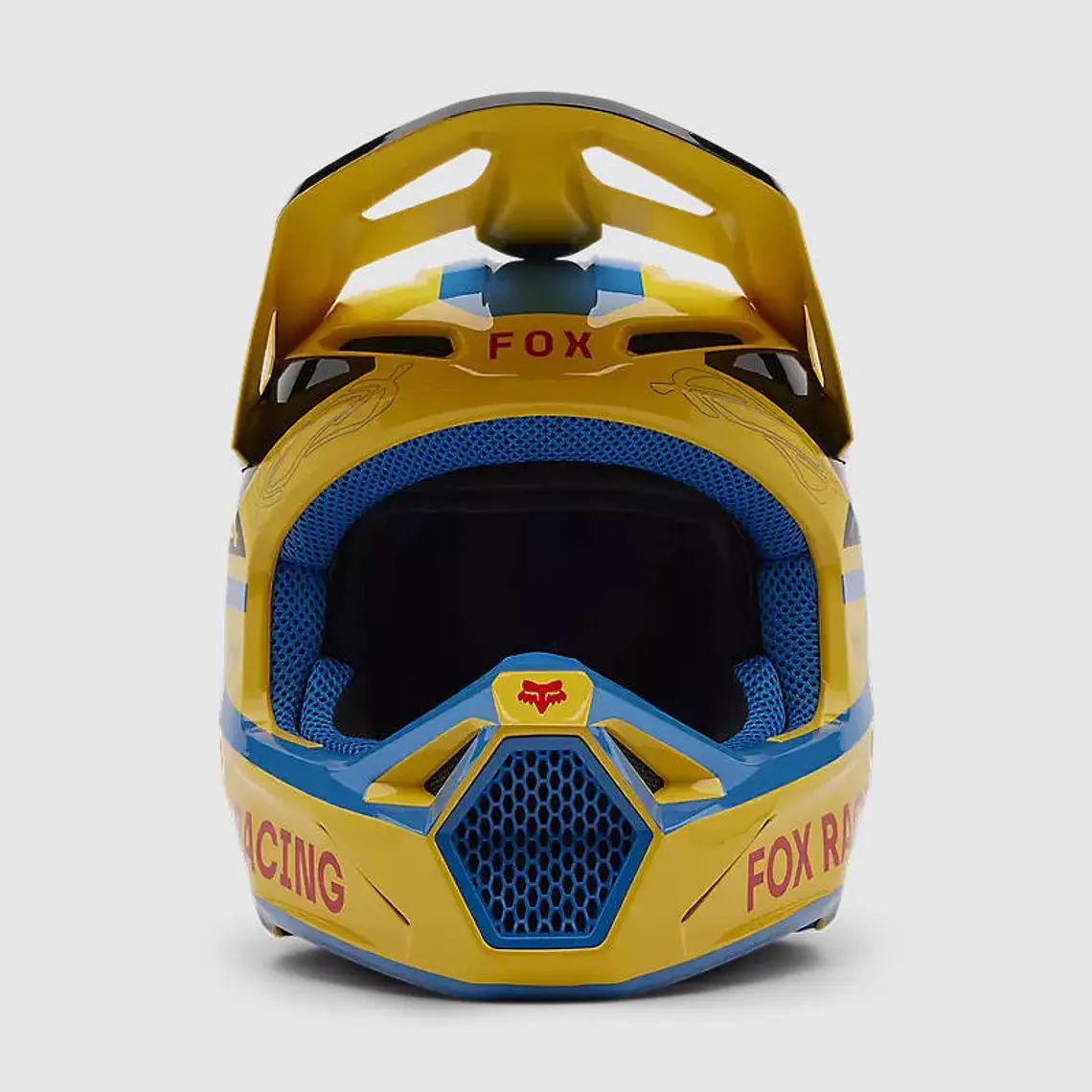 Casco Moto V1 Race Spec Amarillo Fox 3