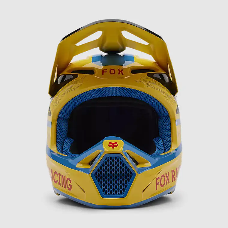 Casco Moto V1 Race Spec Amarillo Fox 3