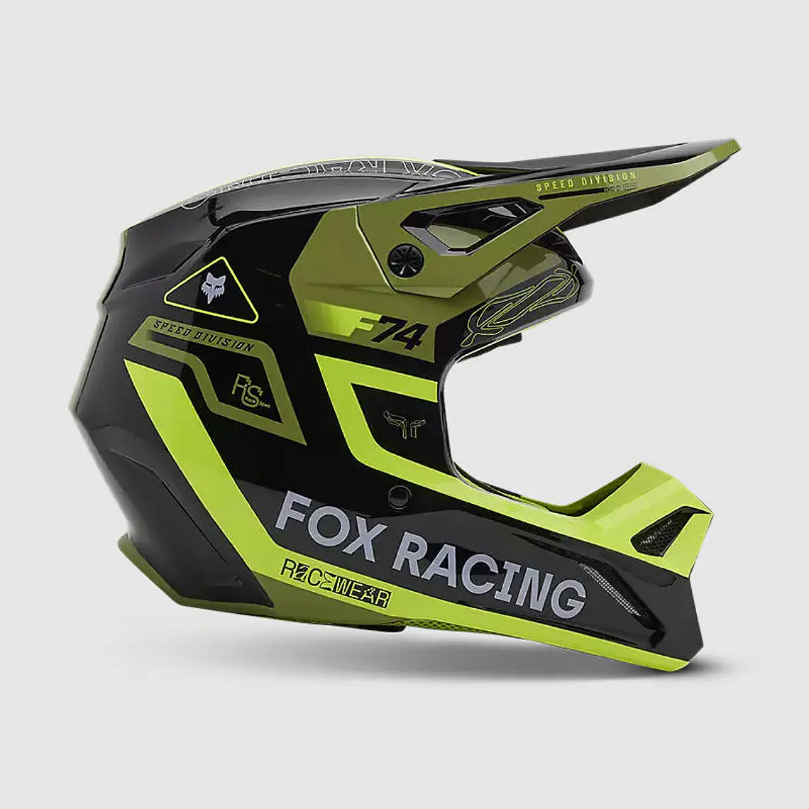 Casco Moto V1 Race Spec Verde Fox 2