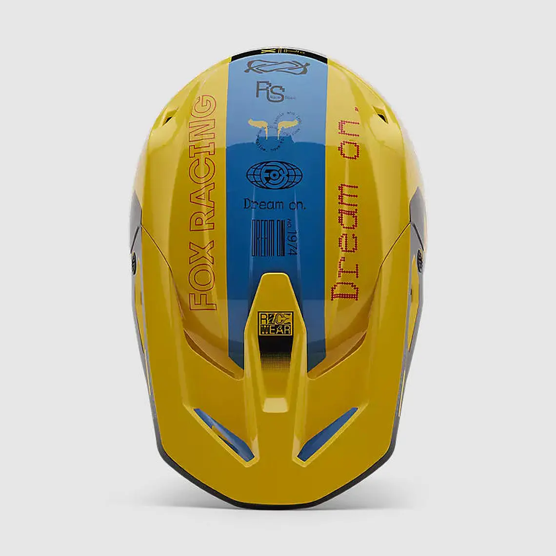 Casco Moto V1 Race Spec Amarillo Fox 4