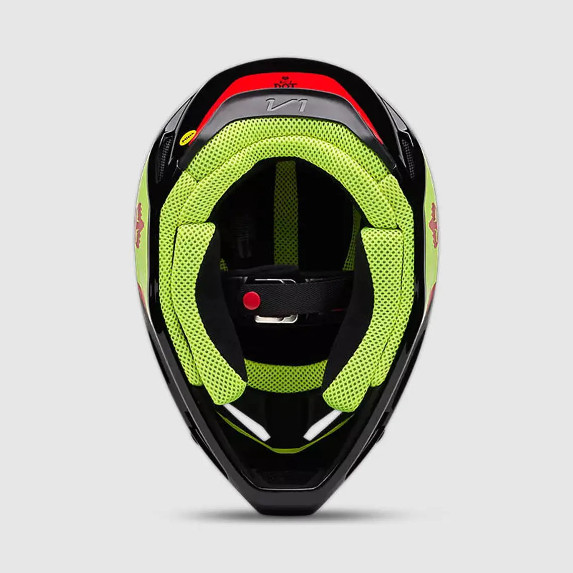 Casco Moto V1 Polaris Negro/Amarillo Fox 7