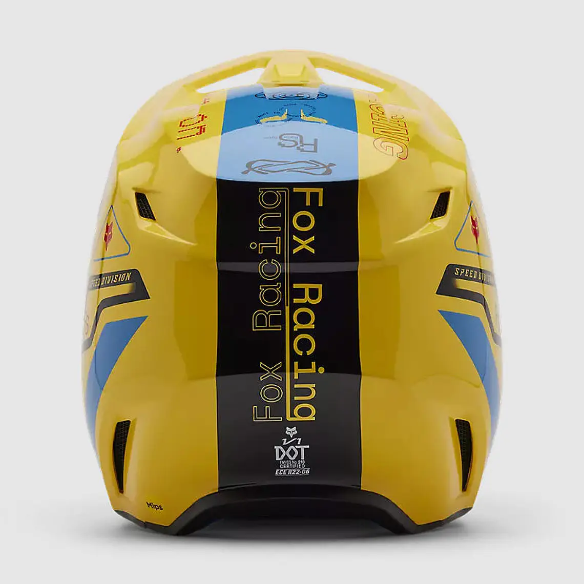 Casco Moto V1 Race Spec Amarillo Fox 5