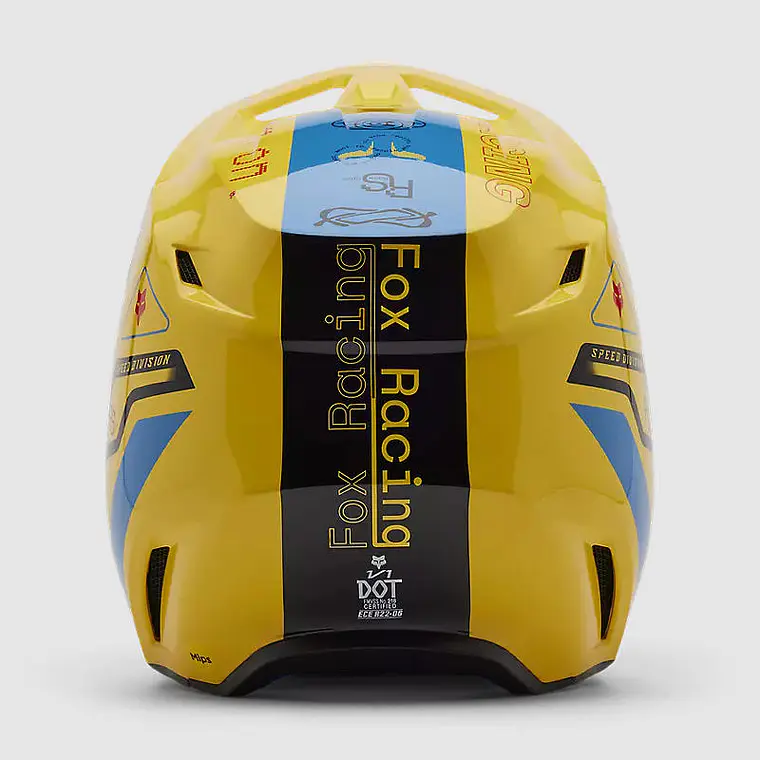 Casco Moto V1 Race Spec Amarillo Fox 5