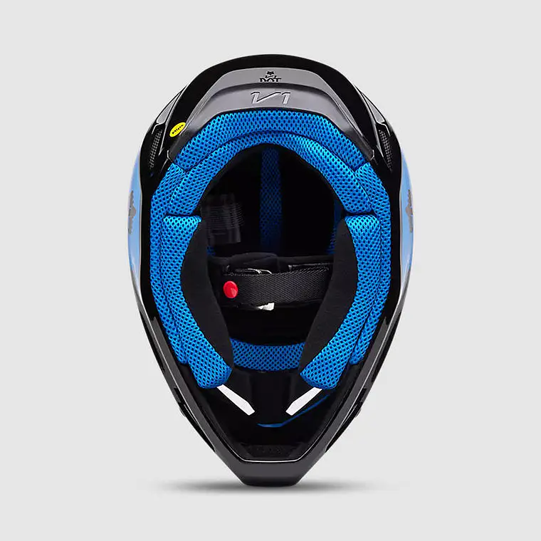 Casco Moto V1 Polaris Negro/Azul Fox 7