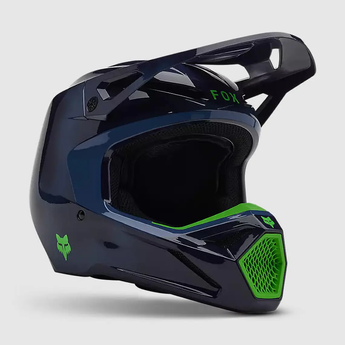 Casco Moto V1 Taunt Azul Marino/Verde Fox 1