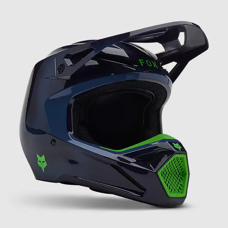 Casco Moto V1 Taunt Azul Marino/Verde Fox 1