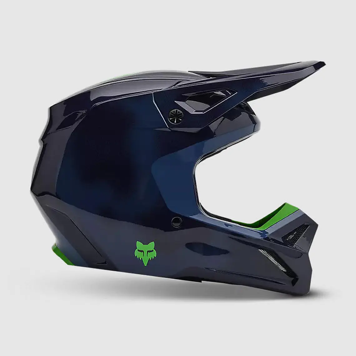 Casco Moto V1 Taunt Azul Marino/Verde Fox 2