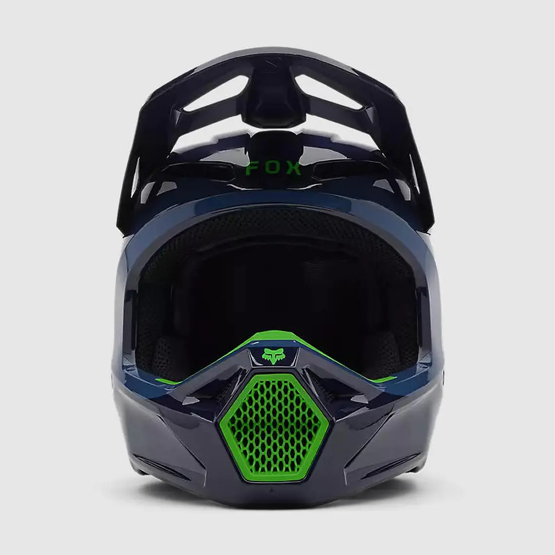 Casco Moto V1 Taunt Azul Marino/Verde Fox 3