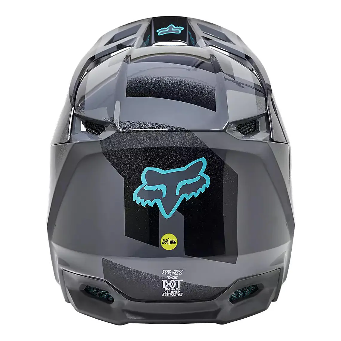 Casco Moto V2 RKANE Gris/Amarillo Fox 4