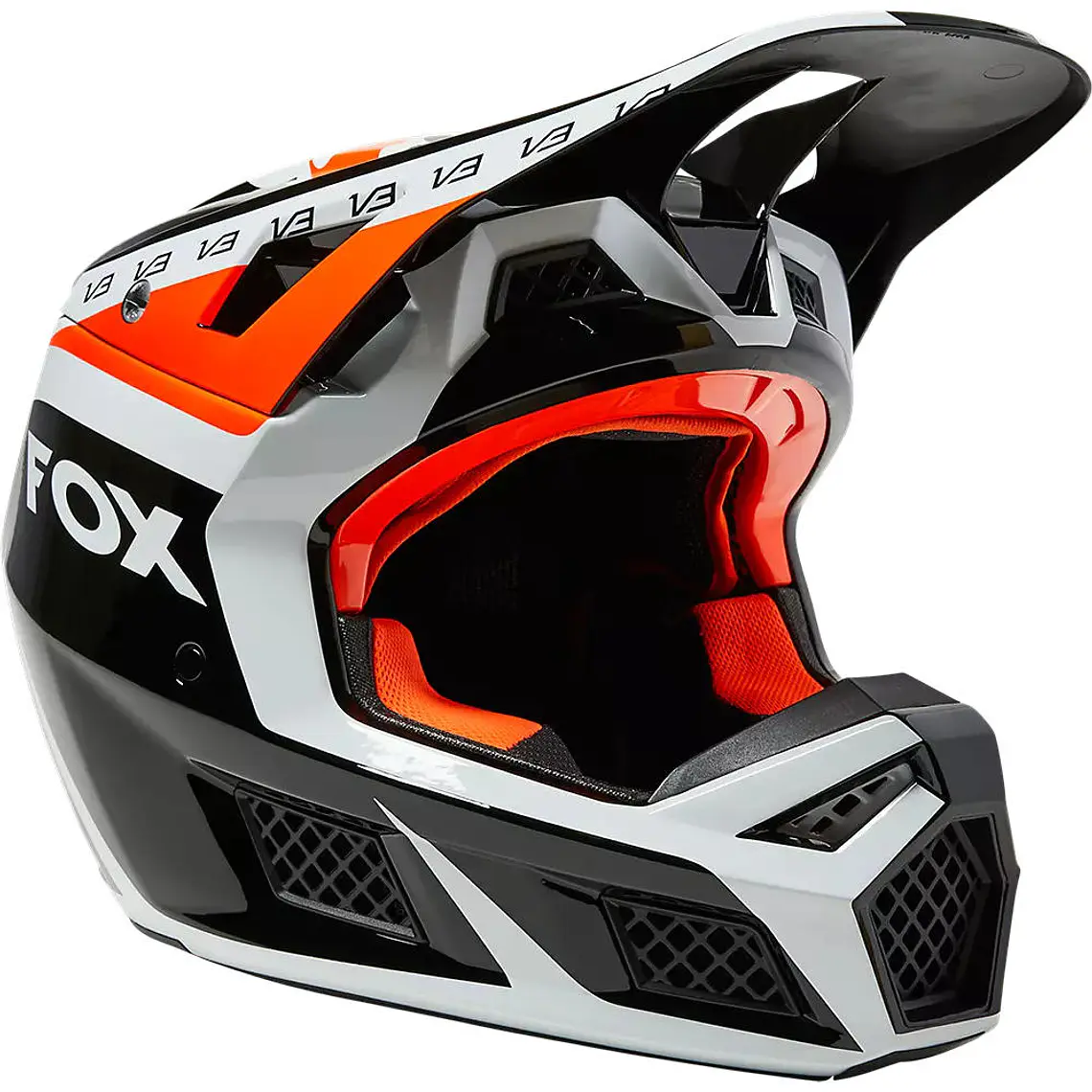Casco Moto V3 RS DVIDE Negro/Naranjo Fox 1