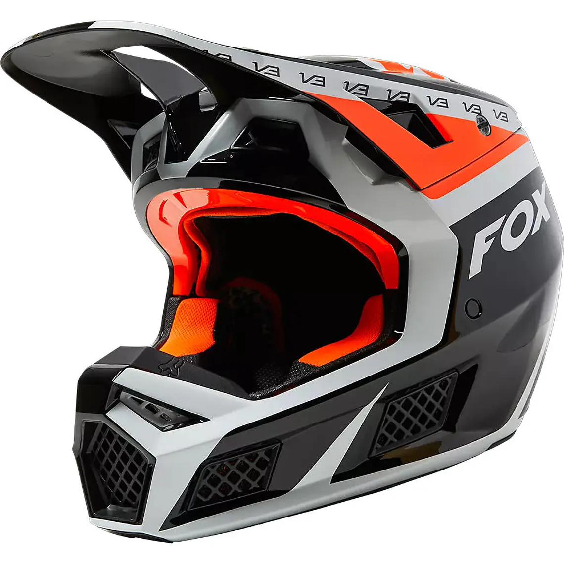 Casco Moto V3 RS DVIDE Negro/Naranjo Fox 2