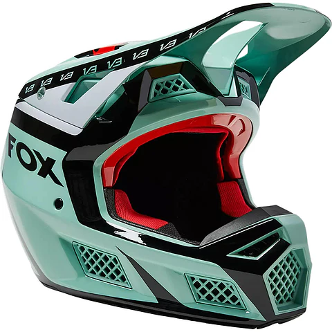 Casco Moto V3 RS DVIDE Verde Agua Fox