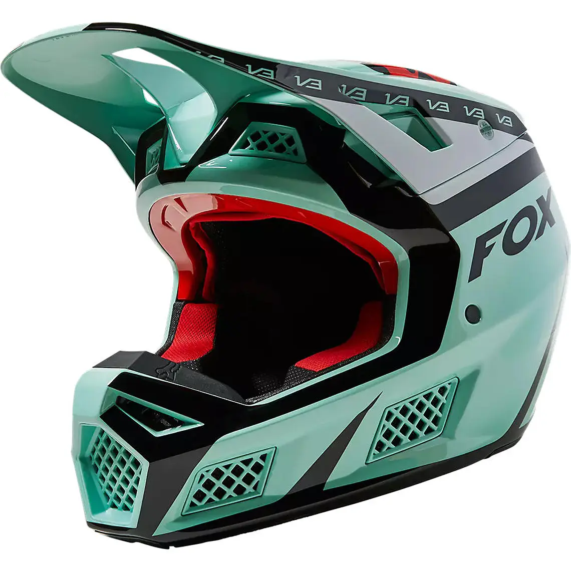 Casco Moto V3 RS DVIDE Verde Agua Fox 2