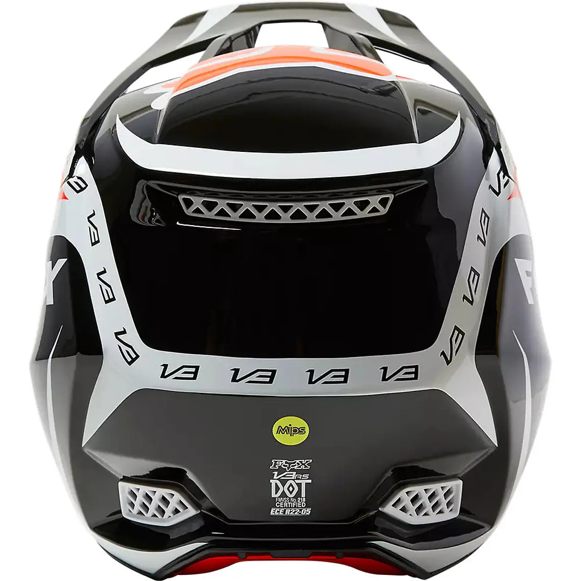 Casco Moto V3 RS DVIDE Negro/Naranjo Fox 4