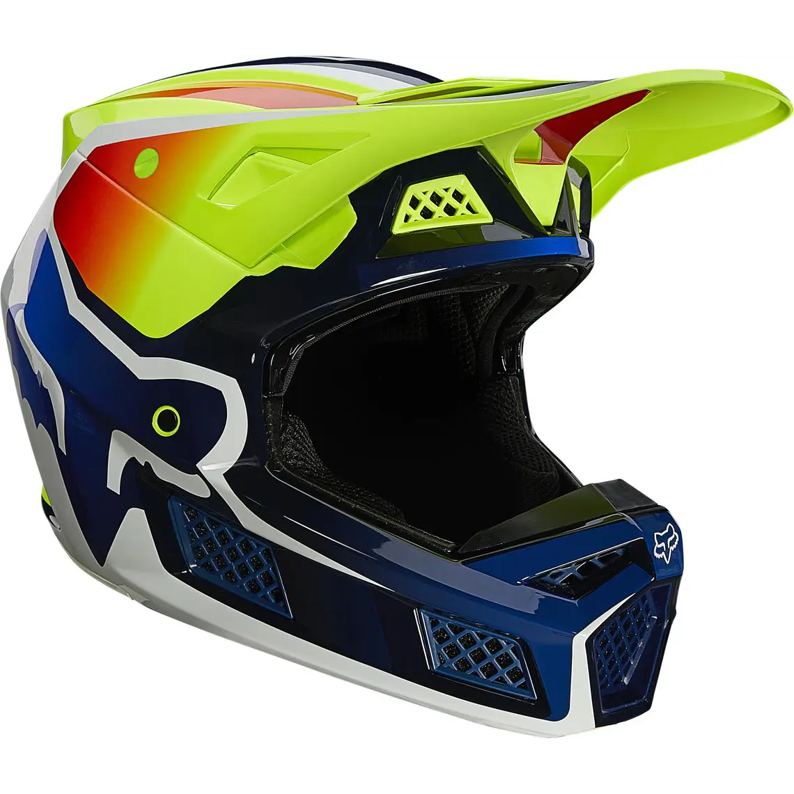 Casco Moto V3 Rs Wired Amarillo Fluor Fox 1