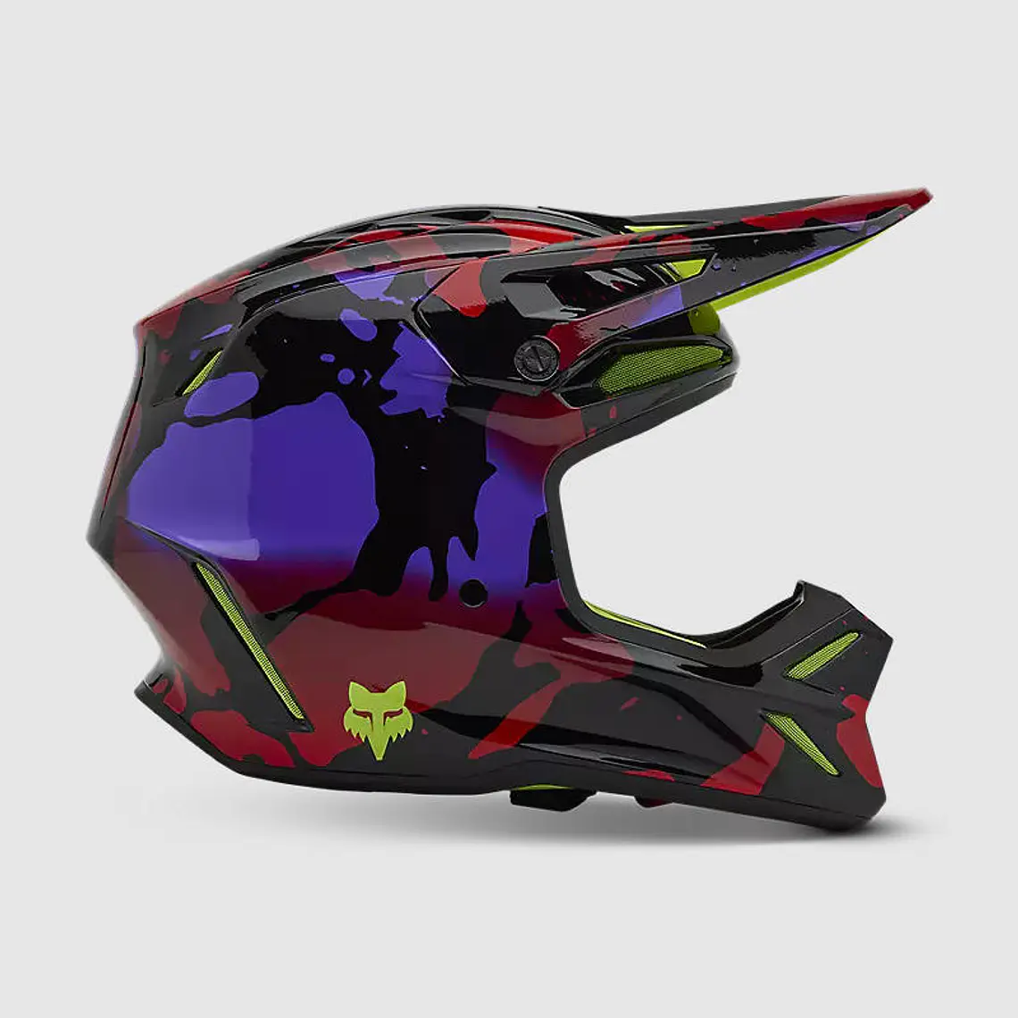 Casco Moto V3 Throttle Amarillo/Negro Fox 2