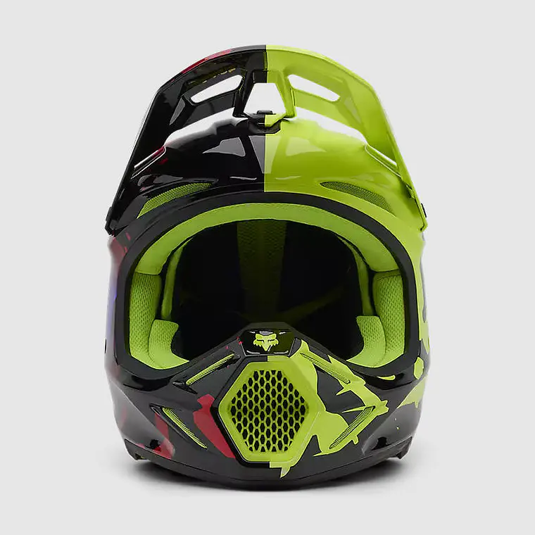 Casco Moto V3 Throttle Amarillo/Negro Fox 4