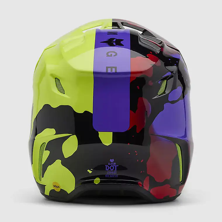 Casco Moto V3 Throttle Amarillo/Negro Fox 5