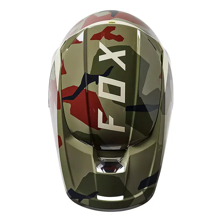 Casco Moto Niño V1 BKNR Camo Verde Fox 3