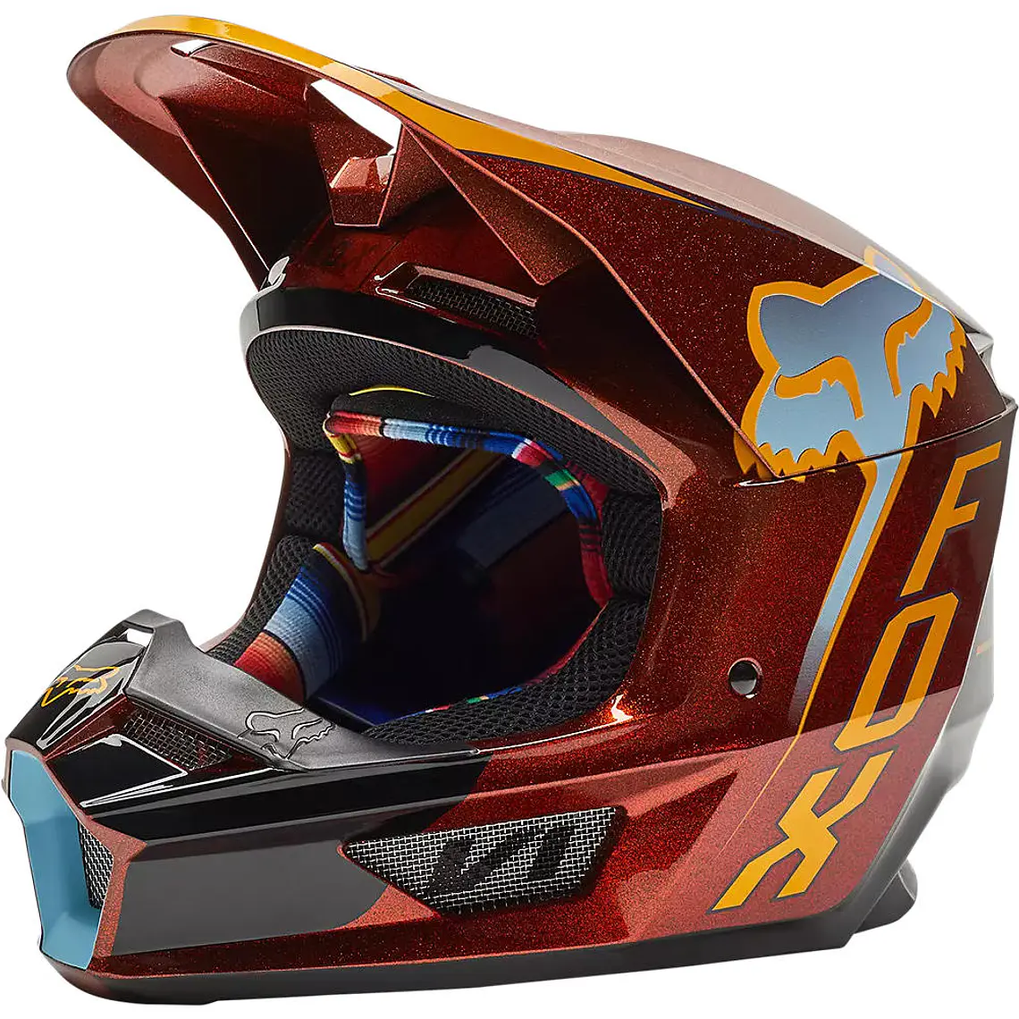 Casco Moto Niño V1 CNTRO Naranjo Fox 2