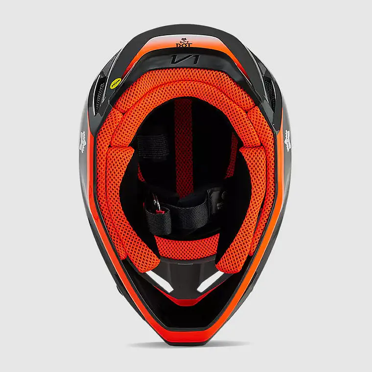 Casco Moto Niño V1 Ballast Gris/Naranjo Fox 6