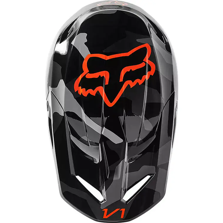 Casco Moto Niño V1 Bnkr Camo Negro/Gris Fox 4