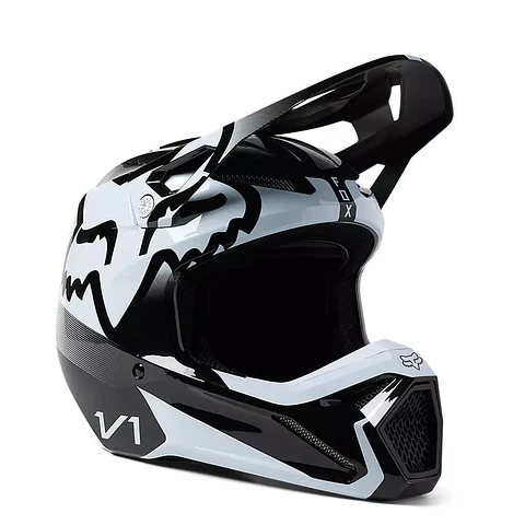 Casco Moto Niño V1 Leed Blanco/Negro Fox