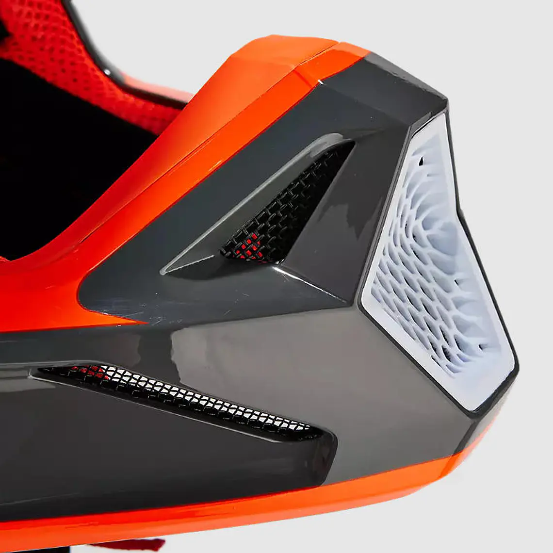 Casco Moto Niño V1 Ballast Gris/Naranjo Fox 8