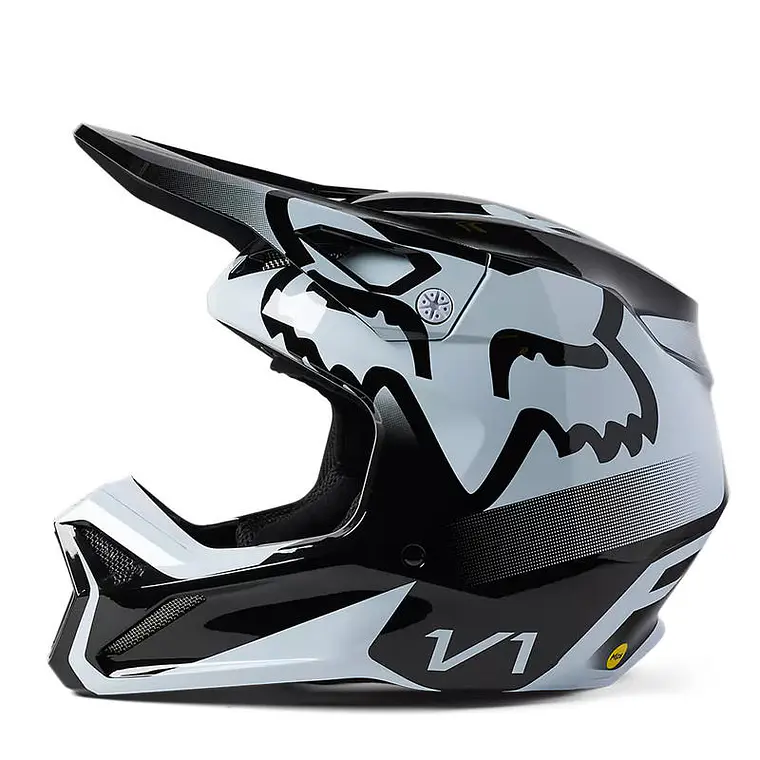 Casco Moto Niño V1 Leed Blanco/Negro Fox 3