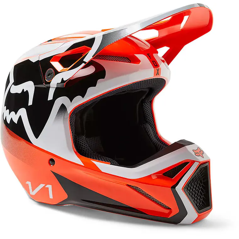 Casco Moto Niño V1 Leed Naranjo Fox 1