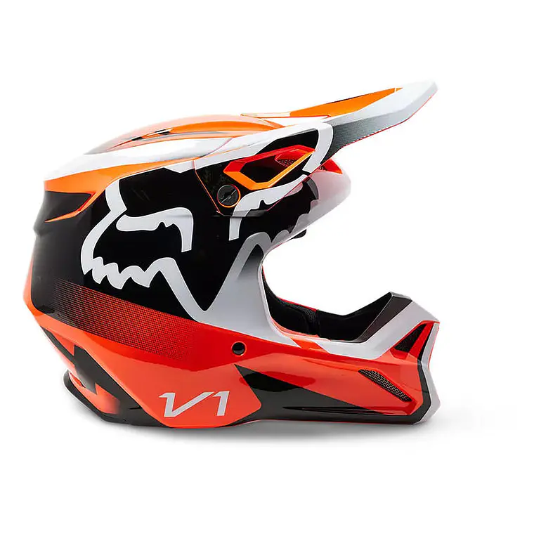 Casco Moto Niño V1 Leed Naranjo Fox 2