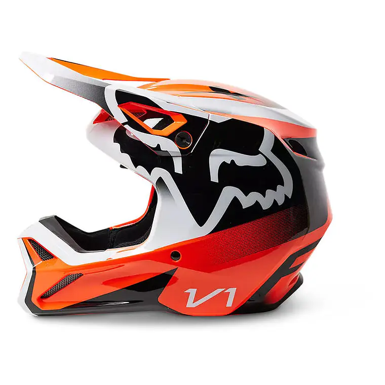 Casco Moto Niño V1 Leed Naranjo Fox 3