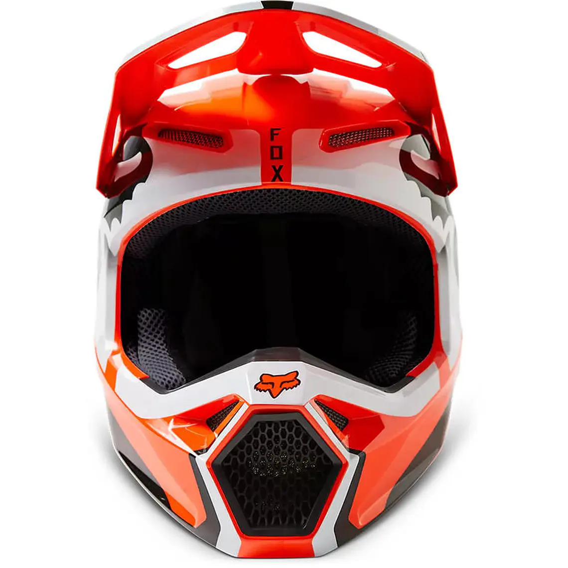 Casco Moto Niño V1 Leed Naranjo Fox 5