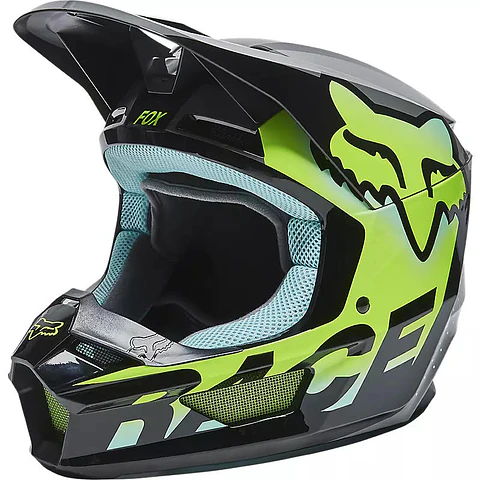 Casco Moto Niño V1 Trice Verde Fox
