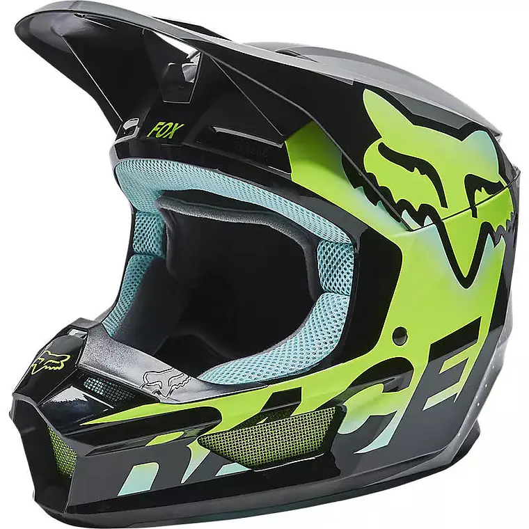 Casco Moto Niño V1 Trice Verde Fox 1