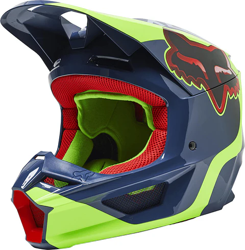 Casco Moto Niño V1 Venz Azul Fox
